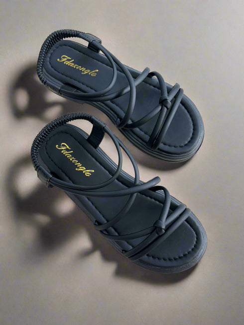 Multi Strap Sling Open Toe Flat
